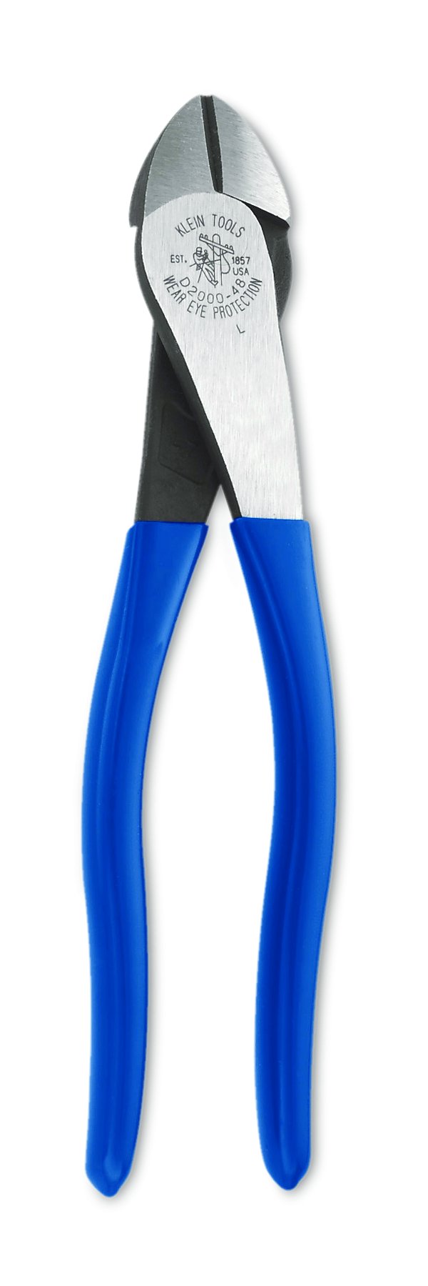 Klein D2000-48 Diagonal Cutting Pliers, Angled Head, 8-1/16