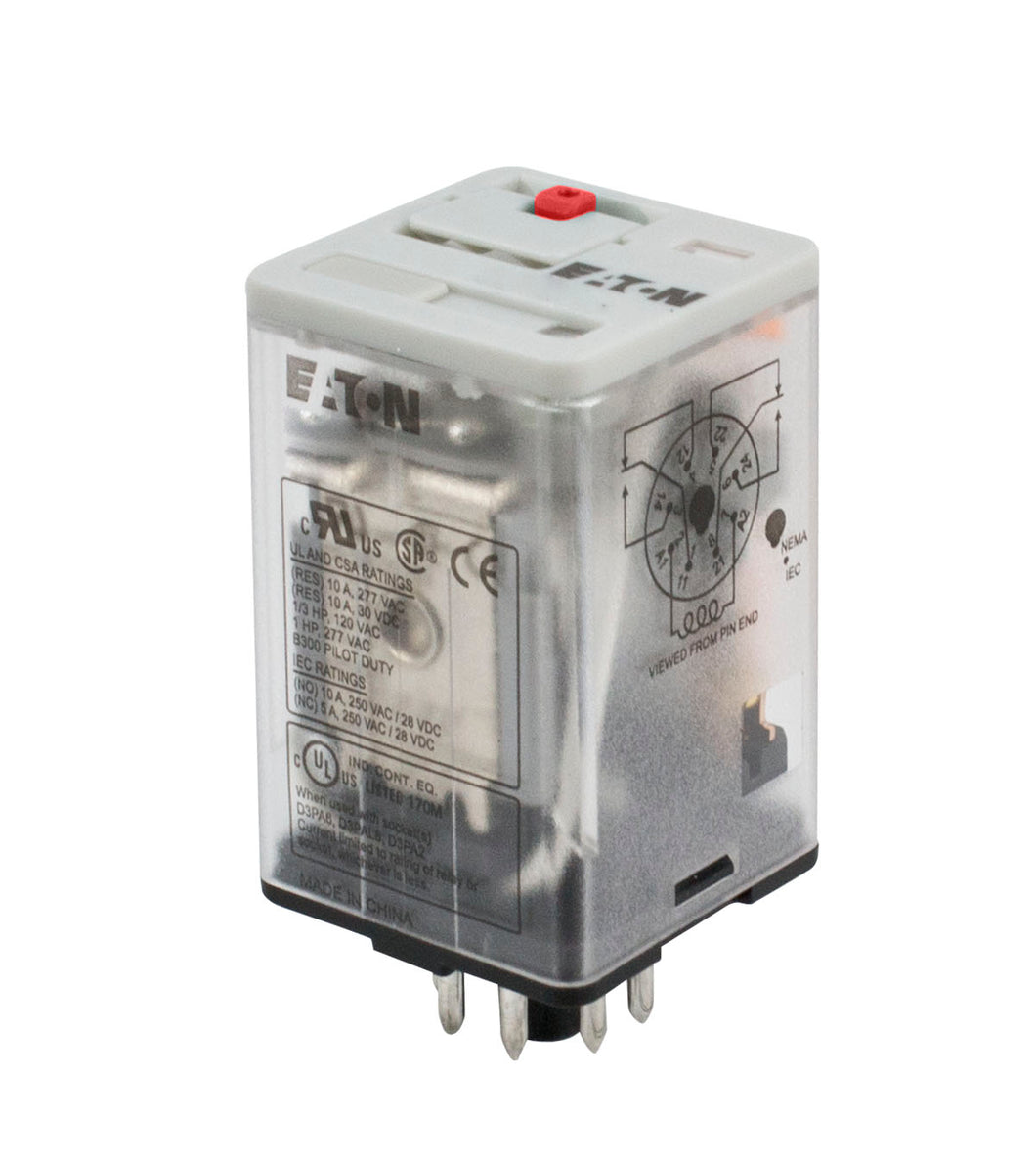Eaton D3RF2R1 General Purpose Relay, 8 Pin, DPDT, 12V DC Eaton D3RF2R1
