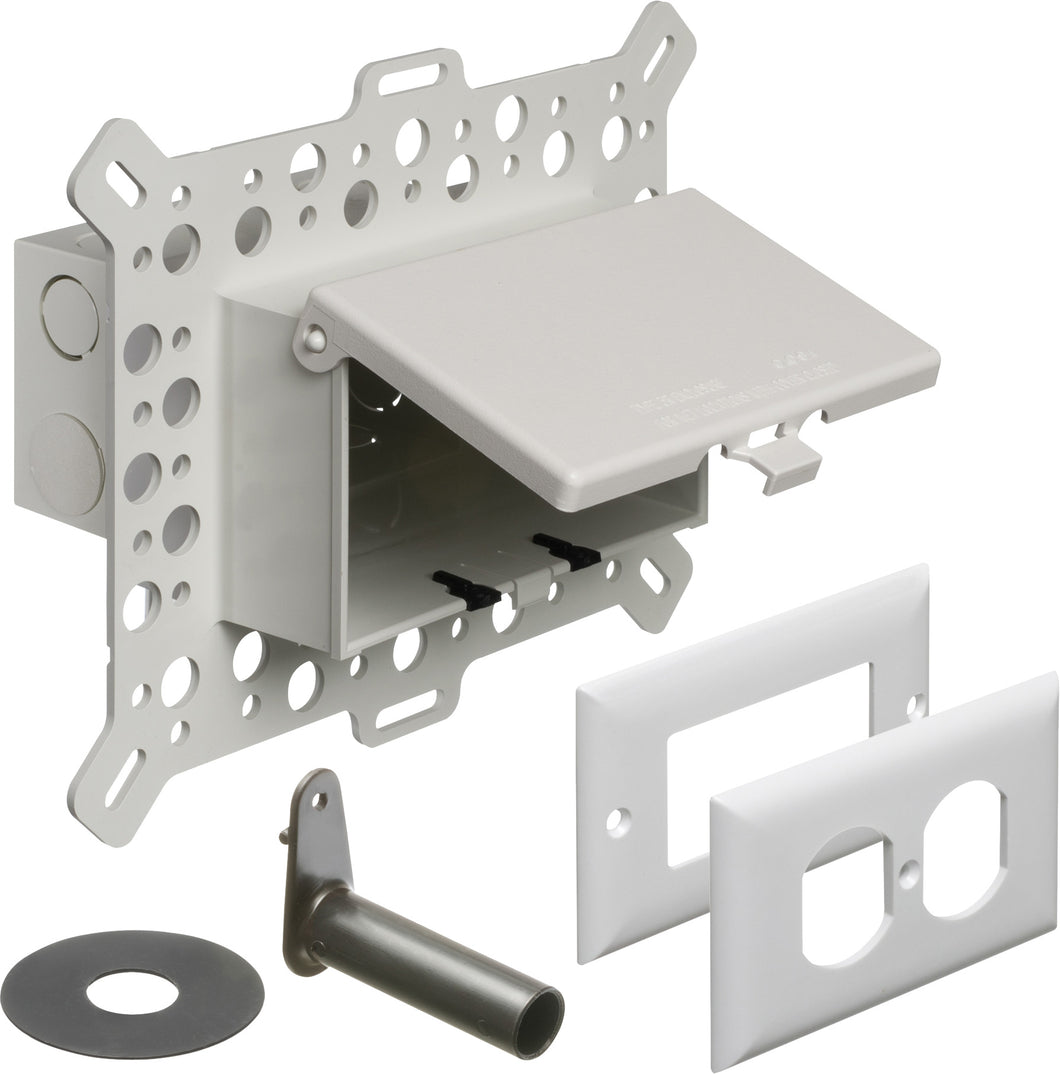 Arlington DBHM1W Weatherproof-In-Use Box, 1-Gang, Recessed, Horizontal, Non-Metallic Arlington DBHM1W