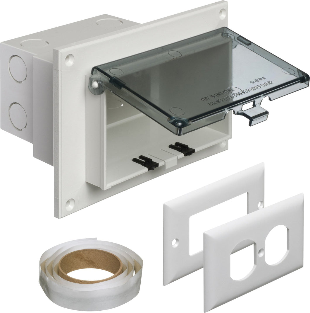 Arlington DBHR1C Weatherproof-In-Use Box, 1-Gang, Recessed, Horizontal, Non-Metallic Arlington DBHR1C