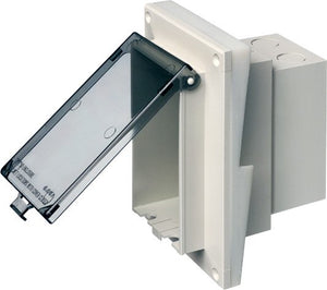 Arlington DBVR141W Weatherproof-In-Use Box, 1-Gang, Recessed, Vertical, Non-Metallic Arlington DBVR141W