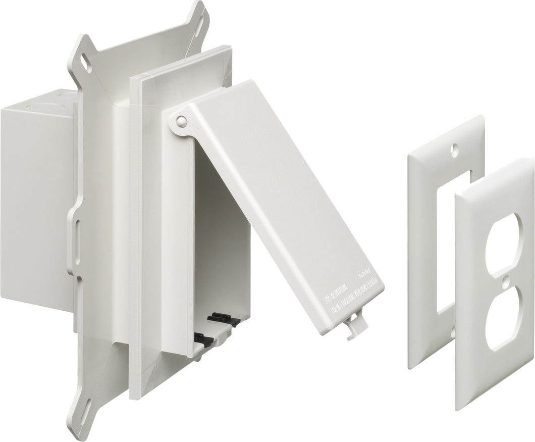 Arlington DBVS1W Weatherproof-In-Use Box, 1-Gang, Recessed, Vertical, Non-Metallic Arlington DBVS1W