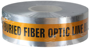 Dottie DU10 3" x 1000' Orange "Buried Fiber Optic Line Below" Detectable Barricade Tape Dottie DU10