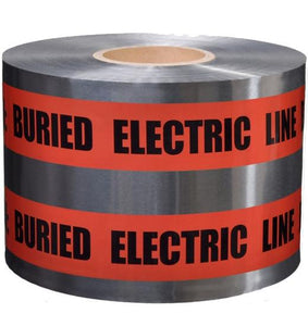 Dottie DU601 Detectable Barricade Tape, "Buried Electric Line Below", 6" x 1000', Red  Dottie DU601