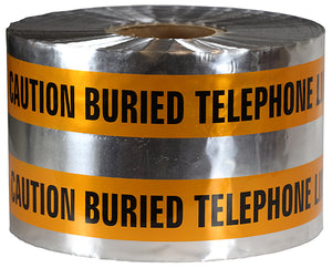 Dottie DU605 Detectable Barricade Tape, "Buried Telephone Line Below", 6" x 1000', Orange Dottie DU605