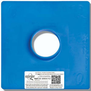 Quickflash E-3/OB-A 1 3/8" Steel Box Flashing Panel, Vertical Mount, Blue, Non-Metallic Quickflash E-3 / OB-A 1 3 / 8"
