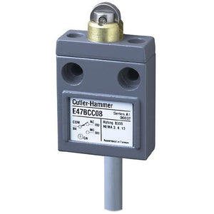 Eaton E47BCC08 Limit Switch, Compact, Prewired, Sealed Roller Plunger, Compact Eaton E47BCC08
