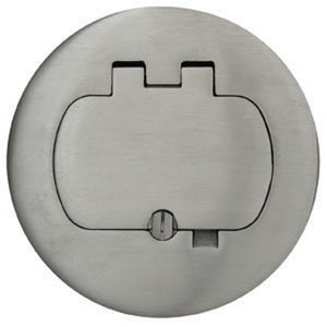 Carlon E97SS Round Cover, Diameter: 5", Type GFCI/Duplex, Stainless Steel Carlon E97SS
