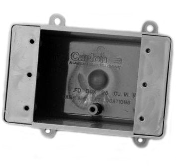 Carlon E9801 Device Box, 1-Gang, No Hubs, Depth: 2-3/4