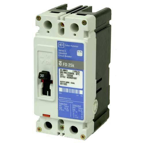 Eaton EHD2060 Breaker, Molded Case, 2P, 60A, 480VAC, 250VDC, 14kAIC Eaton EHD2060