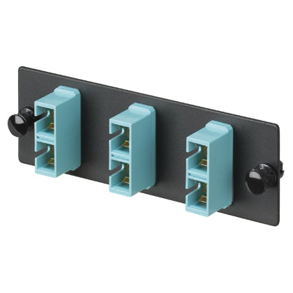 Panduit FAP3WAQDSCZ Adapter Plate, 6 Fibers, Aqua Panduit FAP3WAQDSCZ