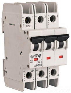 Eaton FAZ-C25/3-NA Breaker, DIN Rail Mount, 25A, 3P, 277/480VAC, 48VDC, 10 kAIC Eaton FAZ-C25 / 3-NA