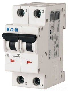 Eaton FAZ-C40/2 40A, 2P, 277/480V,48VDC, 10 kAIC, C-Curve, UL1077 CB Eaton FAZ-C40 / 2