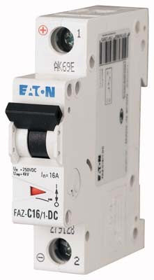 Eaton FAZ-C5/1-SP Breaker, DIN Rail Mount, 5A, 1P, 277/480VAC, 48VDC, 10 kAIC Eaton FAZ-C5 / 1-SP
