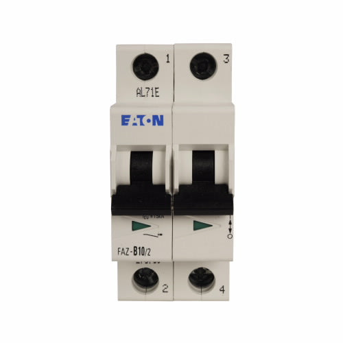 Eaton FAZ-D10/2-RT 10A, 2P, 277/480VAC, 48VDC, 10 kAIC, D-Curve, UL 1077 Eaton FAZ-D10 / 2-RT