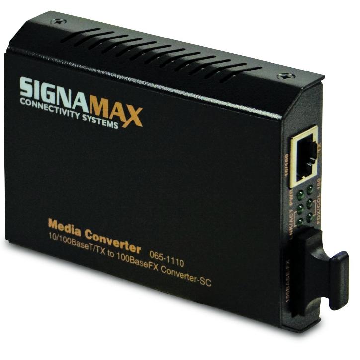 Signamax FO-065-1100 Multimode Media Converter, 10/100BaseT/TX to 100BaseFX Signamax FO-065-1100