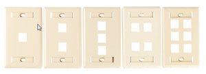 Optical Cable FPSK0612 Single gang commercial faceplate, KMJ, 6-port, Bright White Optical Cable FPSK0612