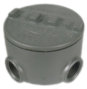 Appleton GRU100A Conduit Outlet Box, Type, GRU, (5) 1" Hubs, Aluminum Appleton GRU100A