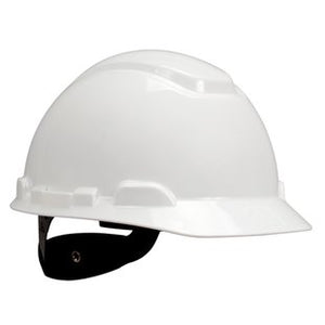 3M H-701R-UV H-700 Series White Hard Hat, Short Brim, 4-Point Rachet Suspension 3M H-701R-UV