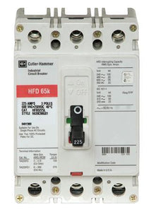 Eaton HFD3030 Breaker, 30A, 3P, 600V, 250 VDC, 65 kAIC, Type HFD CB Eaton HFD3030