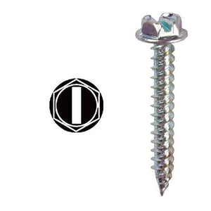 Dottie HWSMS103 Sheet Metal Screw, Hex Washer Head, Slotted, #10 x 3", Zinc Plated Dottie HWSMS103