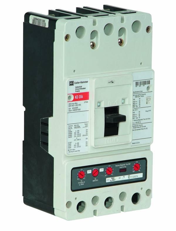 Eaton KD3400F Breaker Molded Case, 400A, 3P, 600V, 250 VDC, 35 kAIC, Type KD CB Eaton KD3400F