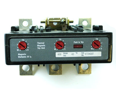 Eaton KT3400T Trip Unit, Breaker, Molded Case, 400A, 3P, 690V, Type KT Trip Unit Eaton KT3400T