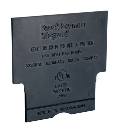 Pass & Seymour LVDIV1 Partition, Low Voltage, Gray, Non-Metallic Pass & Seymour LVDIV1