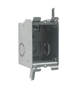 Pass & Seymour M-118W Switch Box, 1-Gang, 3" Deep, 1/2" & 3/4" KOs, Steel Pass & Seymour M-118W