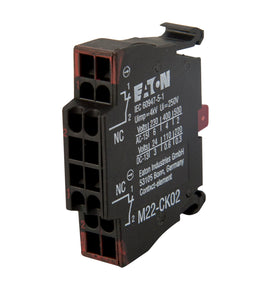 Eaton M22-CK02 22mm Contact Block, 2 N.C., M22 Eaton M22-CK02