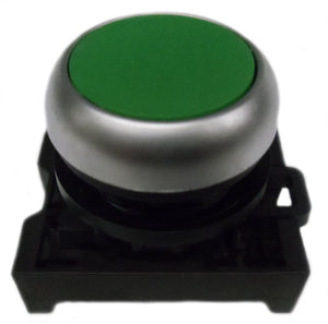 Eaton M22-DR-G Flush Pushbutton, Green, M22 Eaton M22-DR-G