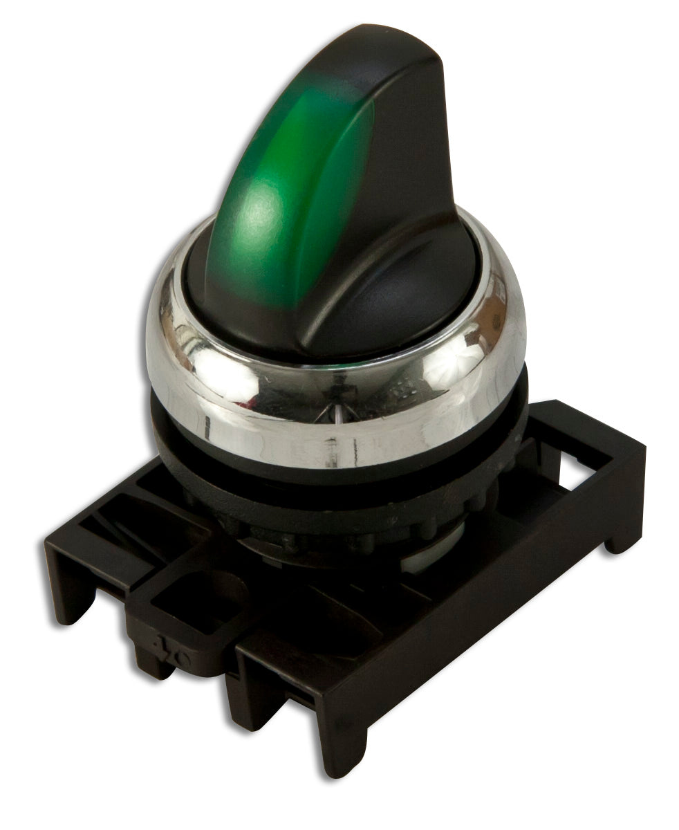Eaton M22M-WRLK3-G 22mm Selector Switch, Knob Type, Green, M22 Eaton M22M-WRLK3-G