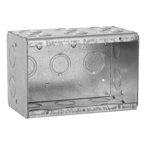 Appleton M3250 Masonry Box, 3-Gang, 2-1/2" Deep, 1/2 " & 3/4" KOs, Metallic Appleton M3250
