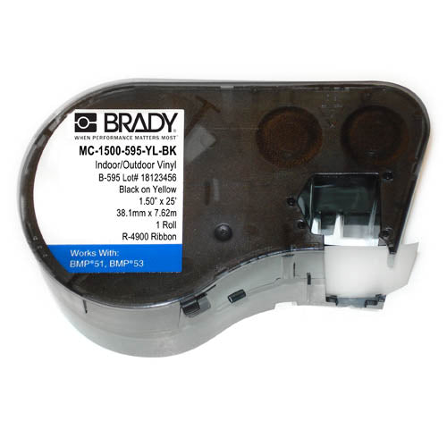 Brady MC-1500-595-YL-BK Mseries B595 Blk/ylw 1.50