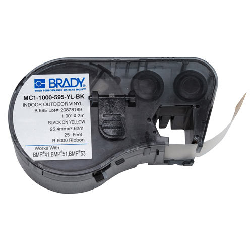 Brady MC1-1000-595-YL-BK Label Maker Cartridge Brady MC1-1000-595-YL-BK