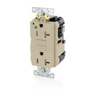 Leviton MGFT2-HGI 20A, 125V, Hospital Grade GFCI, Ivory Leviton MGFT2-HGI