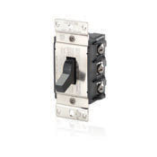 Leviton MS403-DS Manual Motor Switch, 40A, 600VAC, Toggle Style, 3P, Black Leviton MS403-DS