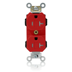 Leviton MT563-SR Lev-Lok 20 Amp, TR Duplex, Red  Leviton MT563-SR