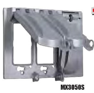 Hubbell-TayMac MX3050S Weatherproof Cover, 3-Gang, Type: 125 in 1, Horizontal Mount, Aluminum Hubbell-TayMac MX3050S