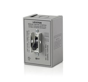Leviton N1303-DS Manual Motor Switch 30A 600VAC, Standard Toggle, 3P, NEMA 1  Leviton N1303-DS