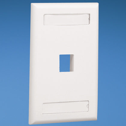 Panduit NK1FWHY Wallplate, Vertical, 1-Gang, 1-Port, Box Mount, NetKey, White Panduit NK1FWHY