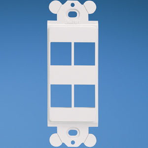 Panduit NK4RMFWH Wallplate Insert, 4 Port, NetKey, Screw Mount Decora, White Panduit NK4RMFWH