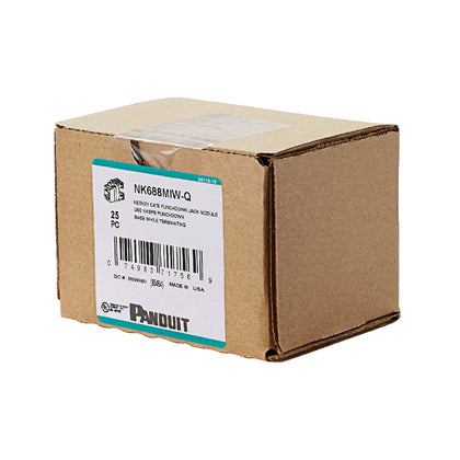 Panduit NK688MIW-Q Snap In Connector, NetKey, Cat 6, Component Rated, Off White Panduit NK688MIW-Q