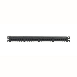Panduit NK6PPG24Y Patch Panel, Cat 6, 24 Port, 1 Unit Height, 19" Width, NetKey, Flat Panduit NK6PPG24Y