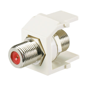 Panduit NKFWH Snap-In Connector, Pass-Through, F-Connector, 75 Ohm, White Panduit NKFWH