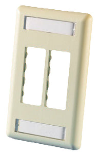 Ortronics OR-40300546-13 Wallplate 4-Port 1-Gang Ivory Ortronics OR-40300546-13