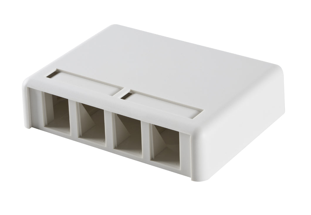 Ortronics OR-404TJ4 Fog White TracJack Surface Mount Housing 4-Port Ortronics OR-404TJ4