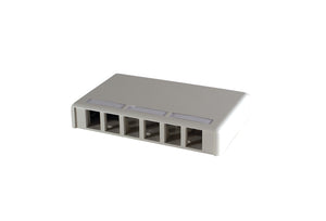 Ortronics OR-404TJ6 Fog White TracJack Surface Mount Housing 6-Port Ortronics OR-404TJ6