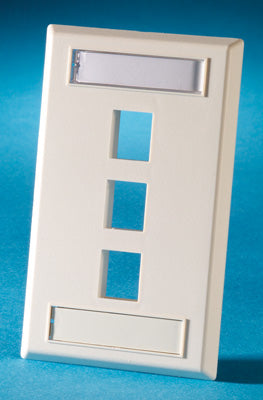 Ortronics OR-KSFP3-88 Single Gang Plastic Faceplate, Holds Three Keystone Jacks Or Modules, Cloud White Ortronics OR-KSFP3-88