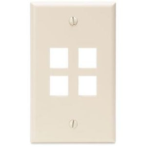 Ortronics OR-KSFPR4-13 Wallplate TechChoice Box Mount 4-Port 1-Gang Ivory Ortronics OR-KSFPR4-13